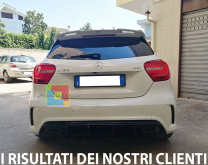 MERCEDES A-CLASS W176 AMG GLOSS BLACK ABS REAR DIFFUSER A45 LOOK