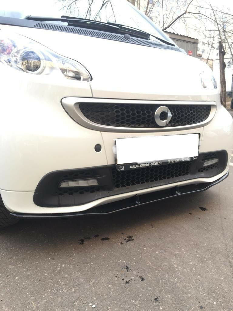 SOTTO PARAURTI SMART 451 2007-2014 SPOILER ANTERIORE NERO LUCIDO ABS