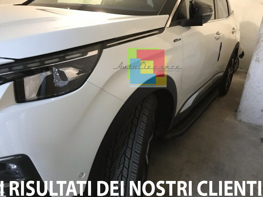 BLACK SIDE STEPS - PEUGEOT 3008 SUV 2016+ NON-SLIP DOOR PADS