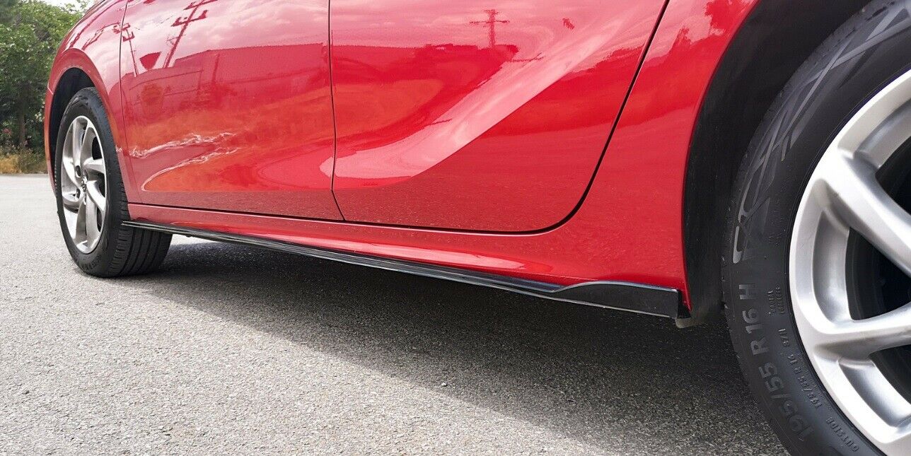 SPLITTER UNDER SIDE SKIRTS UNDER DOOR OPEL CORSA F 2019+ IN BLACK ABS