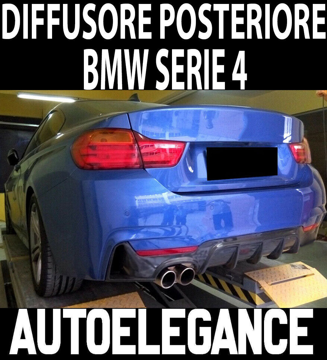 BMW SERIE 4 F32 F33 F36 DIFFUSORE POSTERIORE M PERFORMANCE NERO LUCIDO ABS AUTOELEGANCERICAMBI