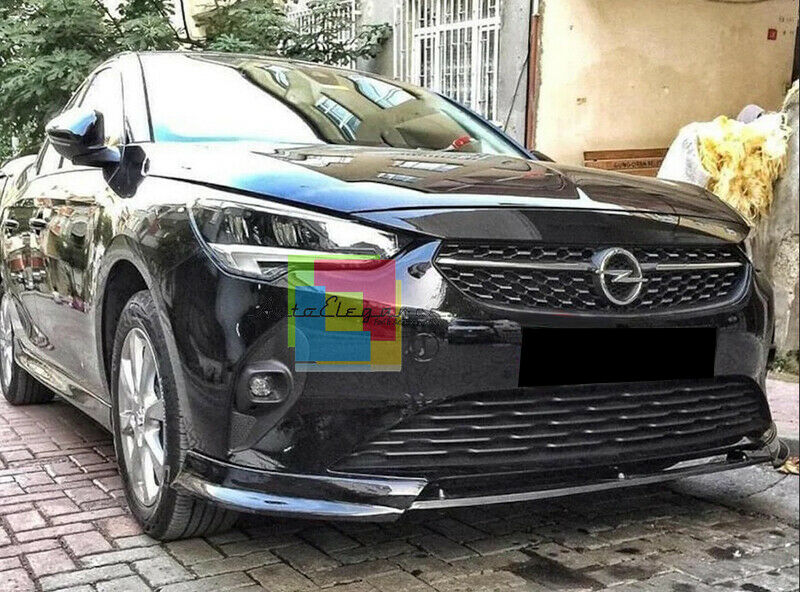 OPEL CORSA F FRONT BUMPER BLADE IN ABS SPORTS LOOK BLACK SPLITTER
