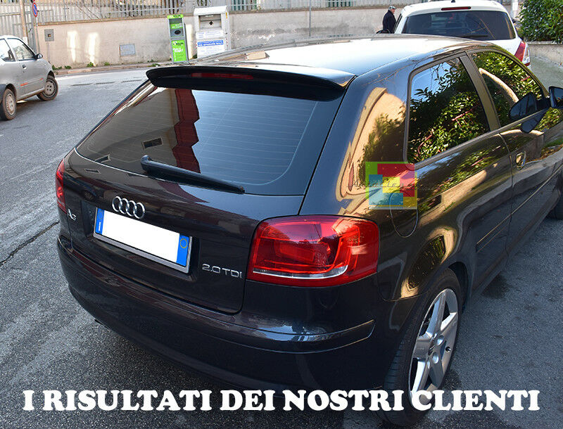 AUDI A3 8P 3 SPOILER POSTERIORE TETTO S3 SLINE NERO LUCIDO 0309 AUTOELEGANCERICAMBI