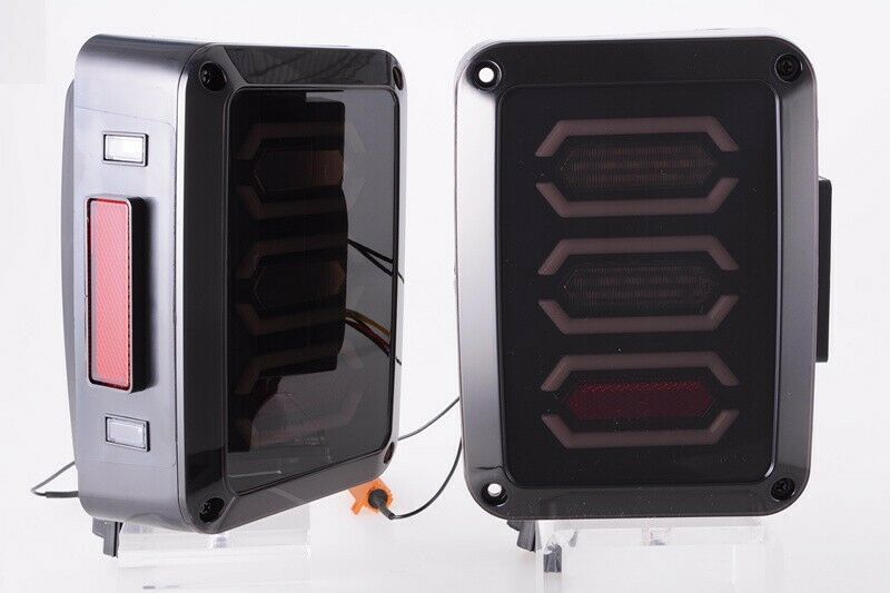 JEEP WRANGLER JK 2007-2016 PAIR OF FULL LED SMOKED REAR LIGHTS
