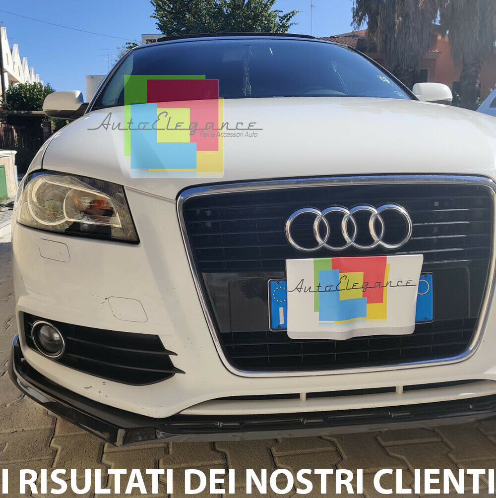 UNDER FRONT BUMPER AUDI A3 8P 2008-2012 SPOILER ABS GLOSSY BLACK SPLITTER