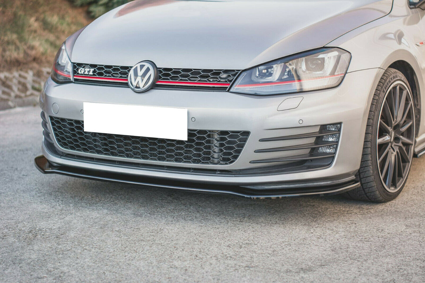 VW GOLF 7 GTI 2012-2016 ABS FRONT BUMPER BLADE SPLITTER LOOK BLACK