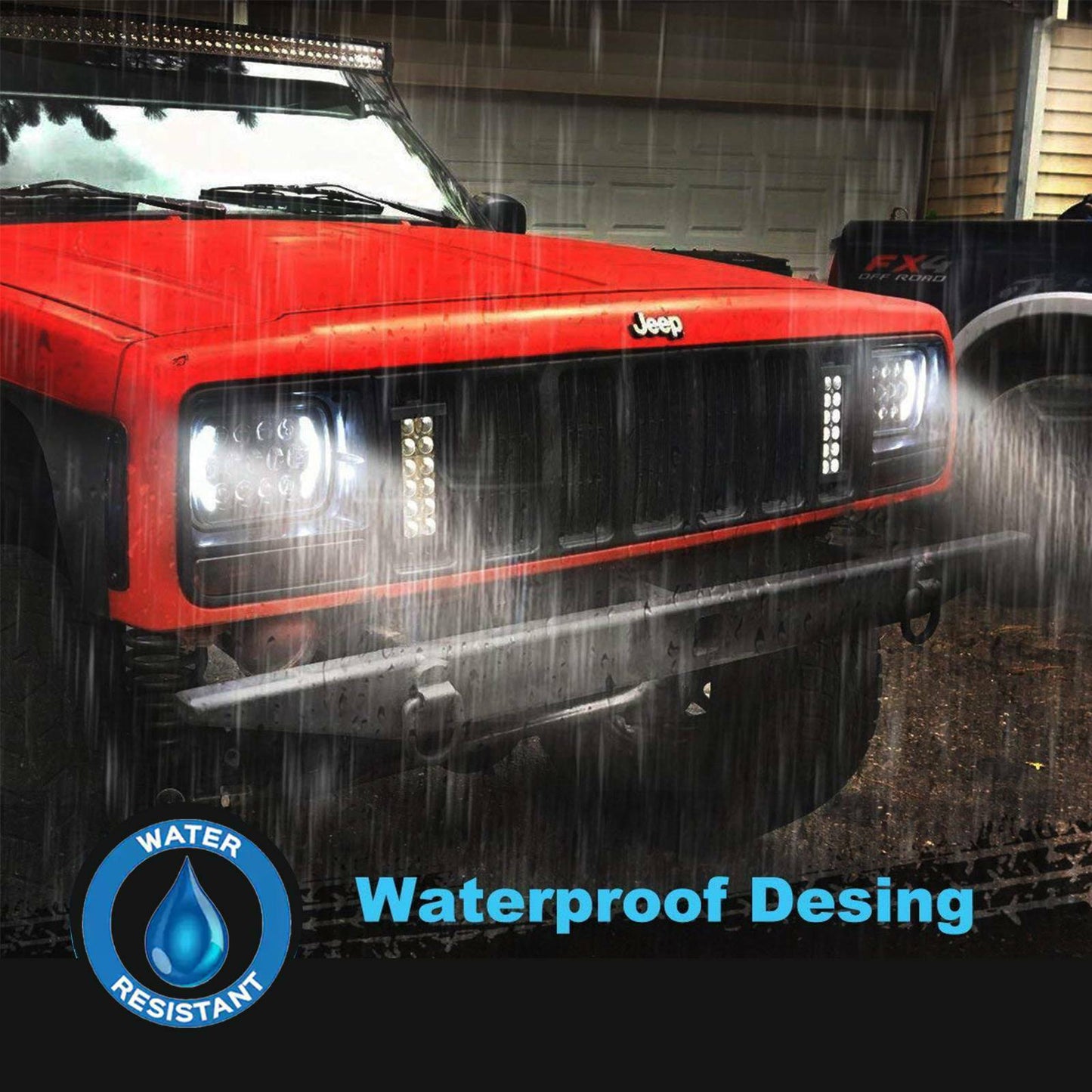 JEEP WRANGLER YJ CHEROKEE XJ NISSAN PATROL Y60 COPPIA FARI FANALI ANTERIORE LED