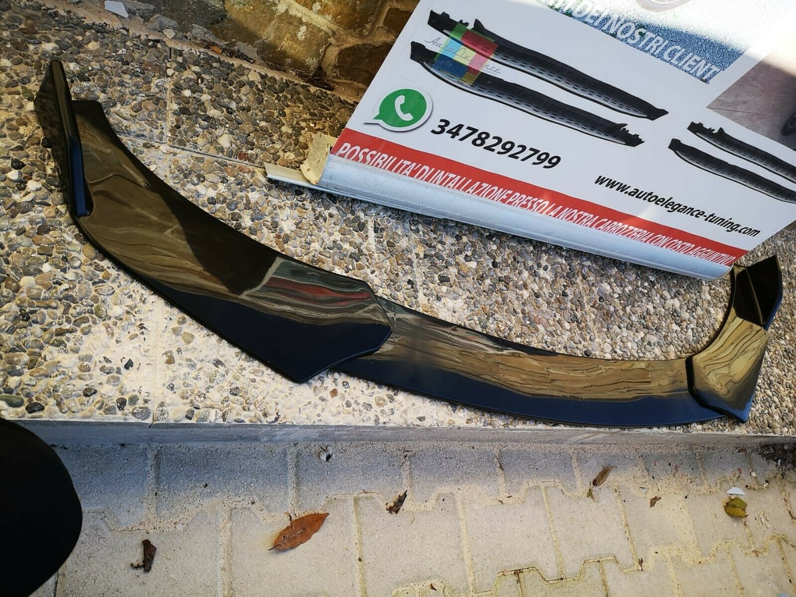 BMW SERIE 5 E60 E61 SPLITTER SOTTO PARAURTI ANTERIORE NERO LUCIDO LAMA ABS AUTOELEGANCERICAMBI