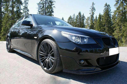 BMW SERIE 5 E60 E61 M TECH SOTTO PARAURTI SPLITTER ANTERIORE ABS NERO LUCIDO AUTOELEGANCERICAMBI