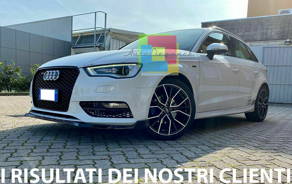 BODYKIT AUDI A3 8V 2012-2015 SPORTBACK SPLITTER MINIGONNE E DIFFUSORE LOOK RS3 AUTOELEGANCERICAMBI