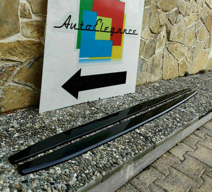 FLAPS SOTTO MINIGONNE LATERALI BMW SERIE 5 F10 F11 ABS NERO LUCIDO 0114