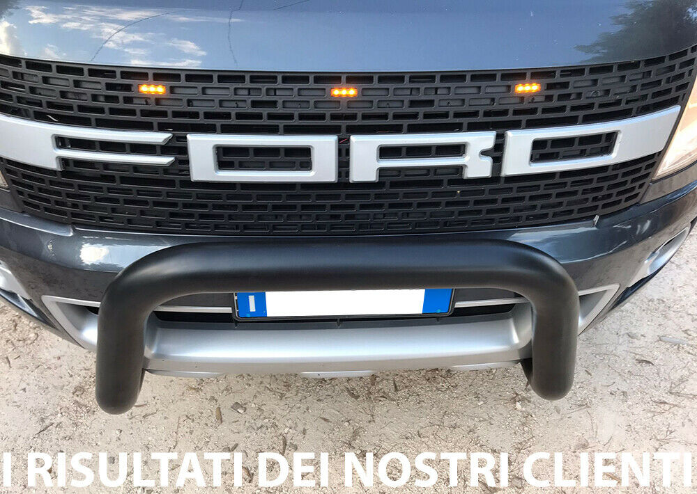 BULL BAR NERO ADATTO A FORD RANGER TK 2015+ SOTTO PARAURTI ANTERIORE AUTOELEGANCERICAMBI