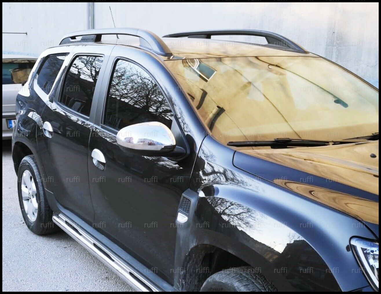 DACIA DUSTER II DAL 2018+ CALOTTE SPECCHIO ADESIVE CROMATE 3M ACCIAIO INOX AUTOELEGANCERICAMBI