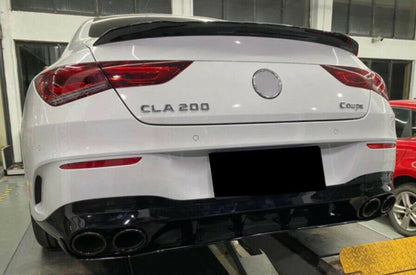 MERCEDES CLA W118 AMG REAR DIFFUSER WITH BLACK STAINLESS STEEL TIPPER A45