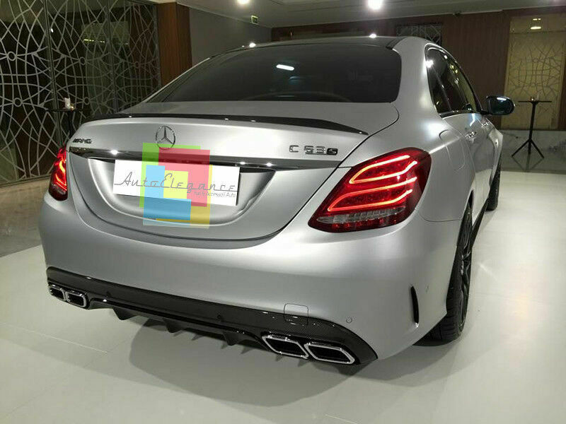 BOOT SPOILER SUITABLE FOR MERCEDES C CLASS SEDAN W205 GLOSSY BLACK LOOK 