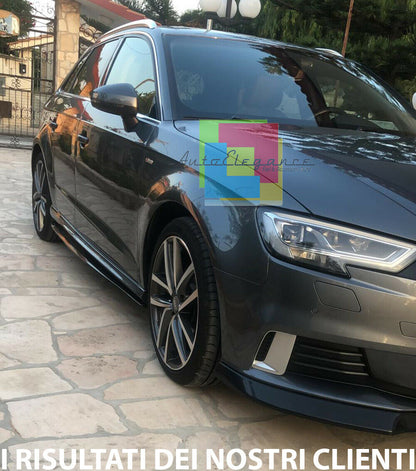 FLAPS SOTTO MINIGONNE LATERALI AUDI A3 8V SPORTBACK ABS NERO LUCIDO 0034