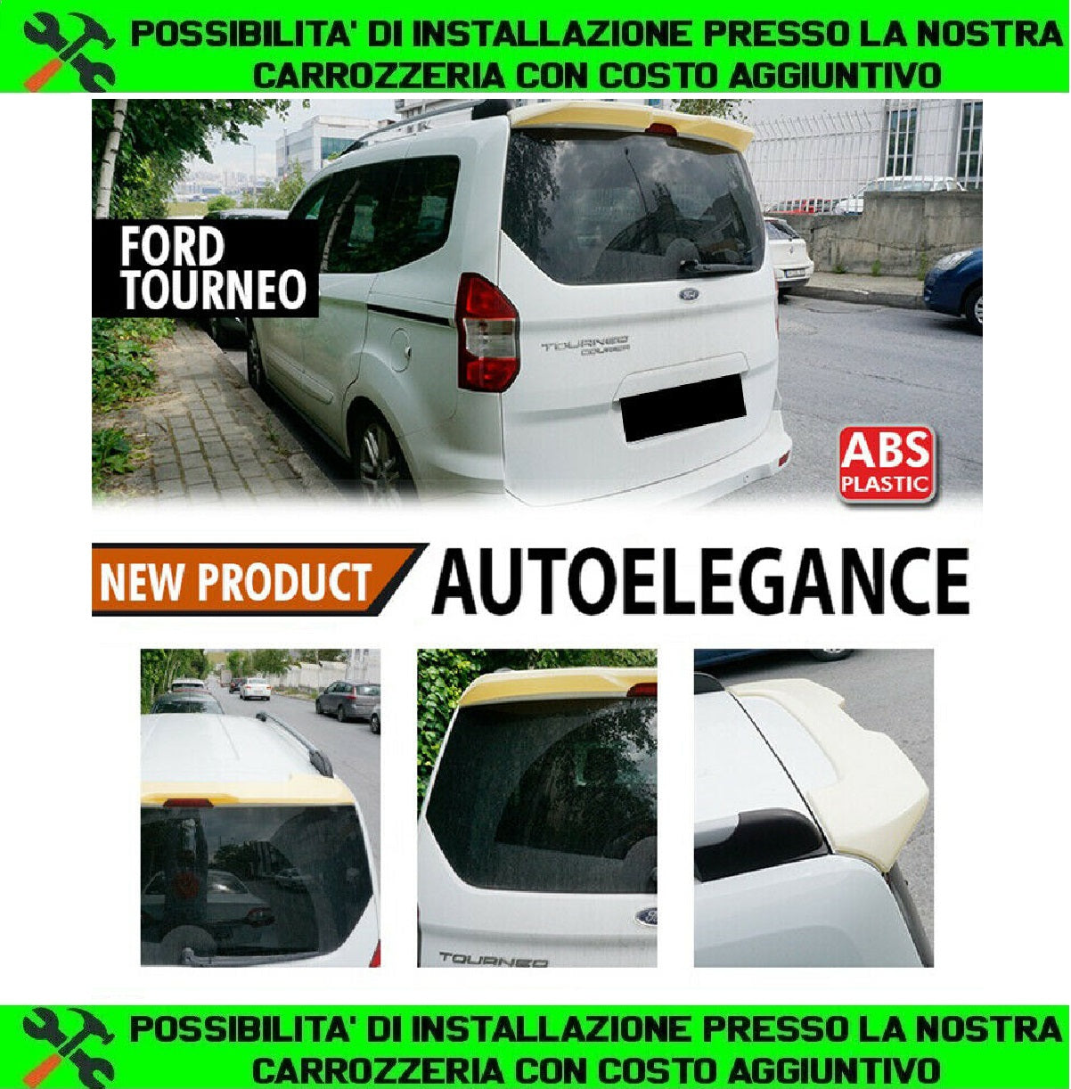 FORD TOURNEO COURIER 2014+ ROOF SPOILER SPORTY LOOK ABS / PLASTIC