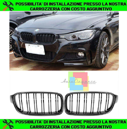 GRIGLIA ANTERIORE CALANDRA CARBON DOPPIA FASCIA M - BMW SERIE 3 F30 F31 2011+