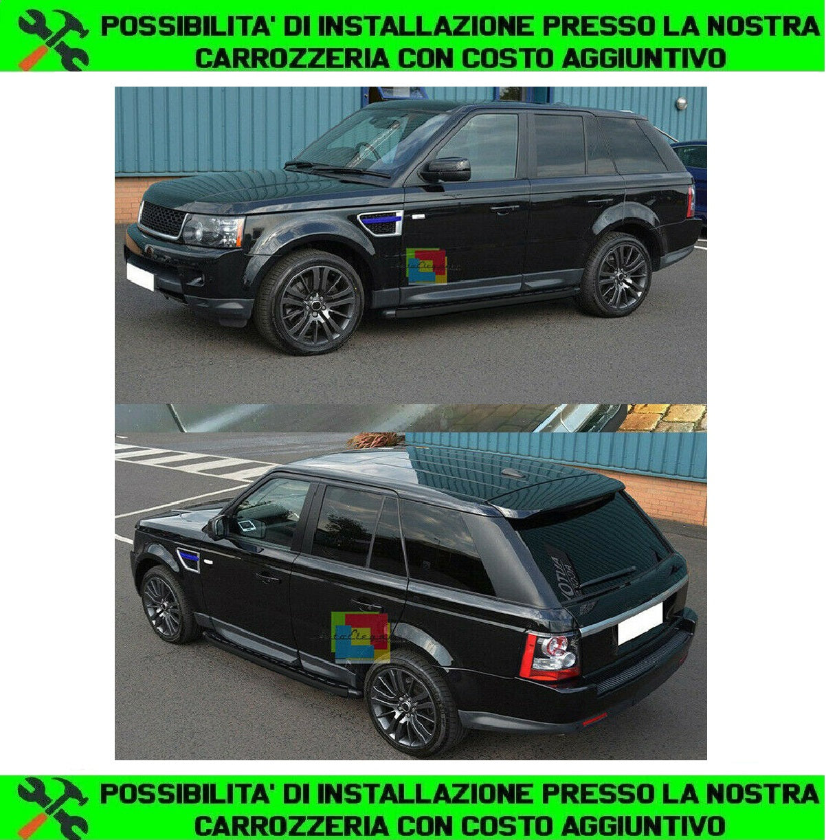 PEDANE LATERALI LAND ROVER RANGE ROVER SPORT 2005-2012 SOTTOPORTA NERO - NEW