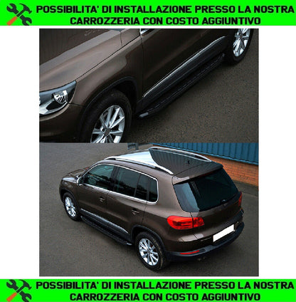 PEDANE LATERALI VW TIGUAN 2007-2015 SOTTO PORTA ANTISCIVOLO NERO - NEW
