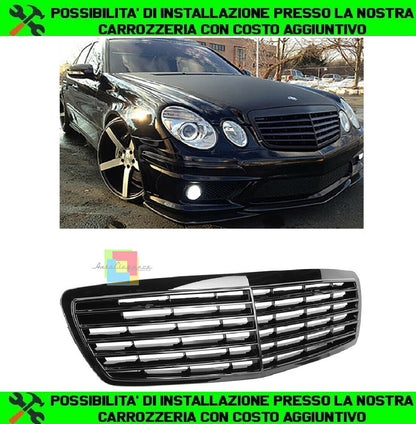 MERCEDES CLASSE E W211 2002-2006 GRIGLIA ANTERIORE LOOK AMG BLACK EDITION