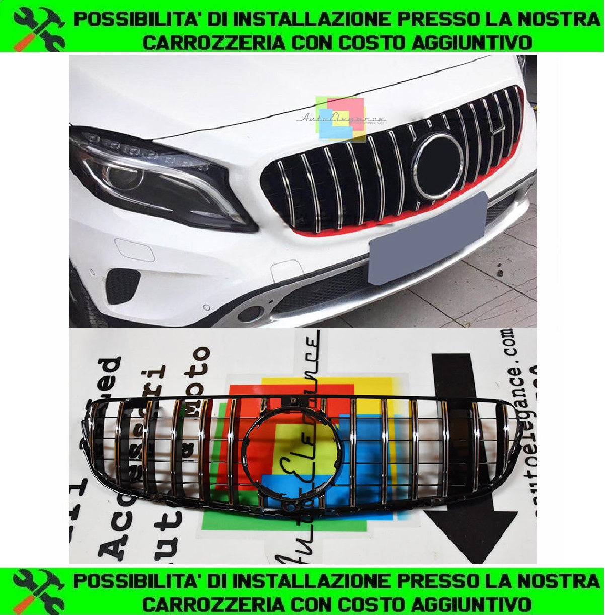 MERCEDES GLA X156 2013 AL 2016 GRIGLIA ANTERIORE AMG PANAMERICANA SATINATA