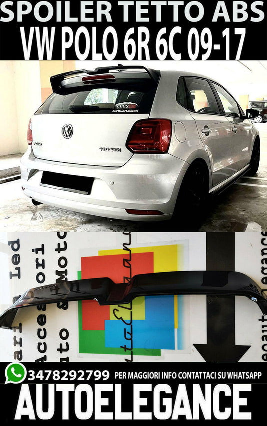 LOOK GTI SPOILER POSTERIORE SUL TETTO NERO LUCIDO VW POLO 6R 6C 2011-2017