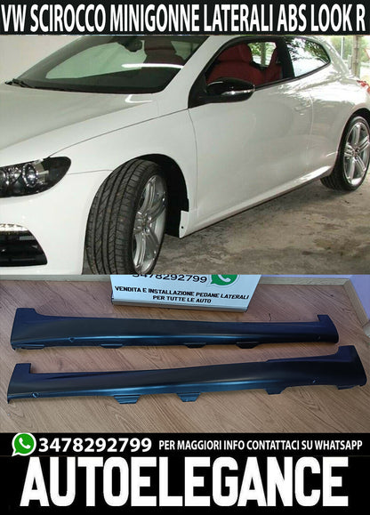 ⭐MINIGONNE LATERALI PER VW SCIROCCO DAL 2008+ SPOILER SOTTO PORTA ABS LOOK RLINE