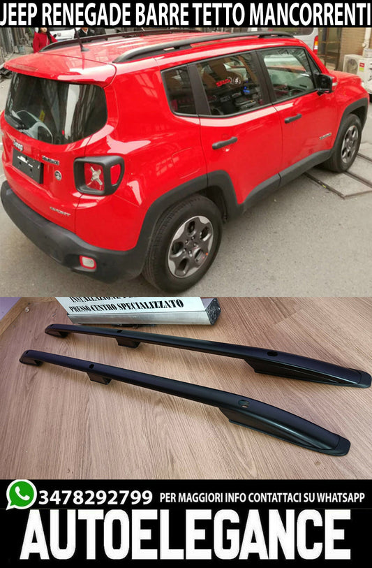 BARRE SUL TETTO MANCORRENTI PER JEEP RENEGADE DAL 2014+ NERI 0306 AUTOELEGANCERICAMBI