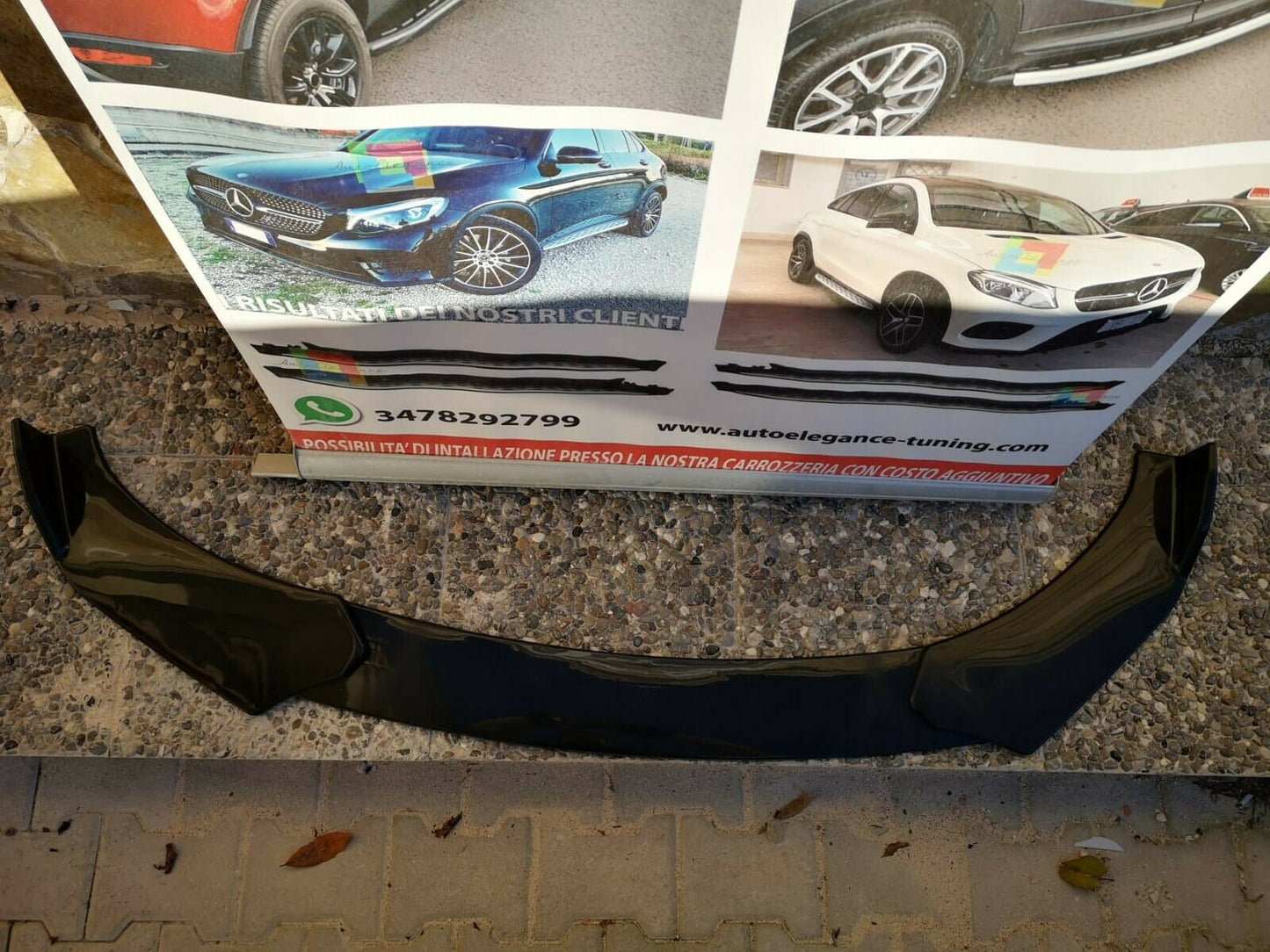 BMW SERIE 5 E60 E61 SPLITTER SOTTO PARAURTI ANTERIORE NERO LUCIDO LAMA ABS AUTOELEGANCERICAMBI