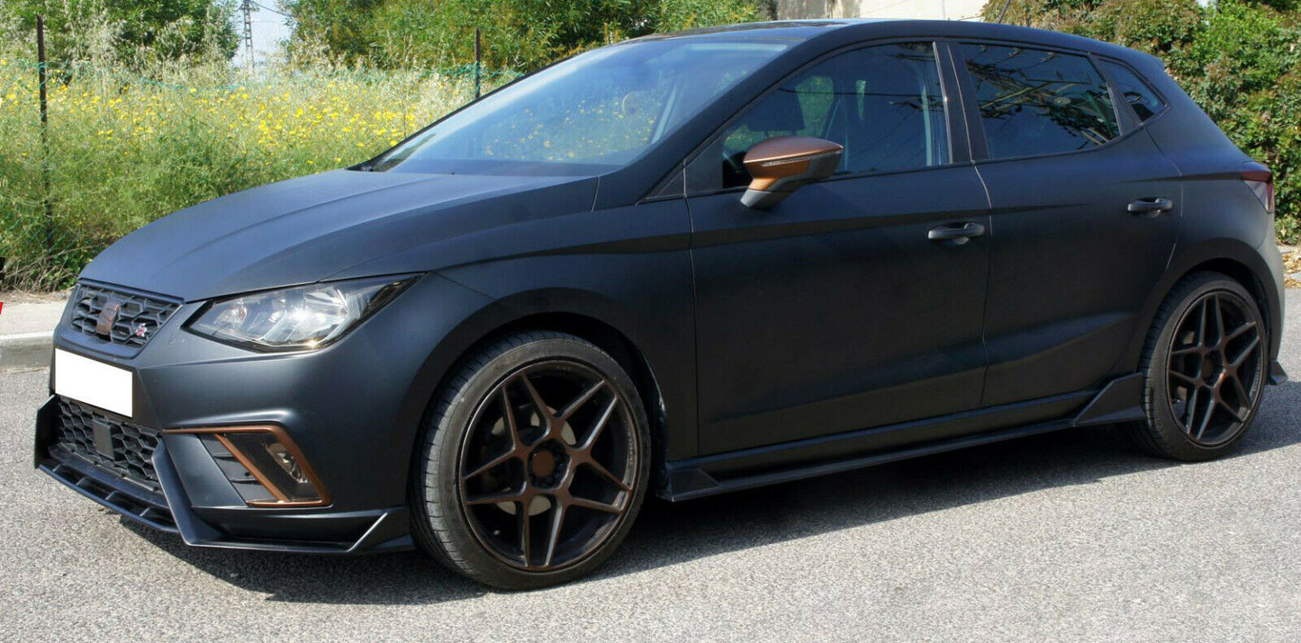 SEAT IBIZA V MK5 2017+ FRONT BUMPER SPLITTER GLOSS BLACK FR LOOK