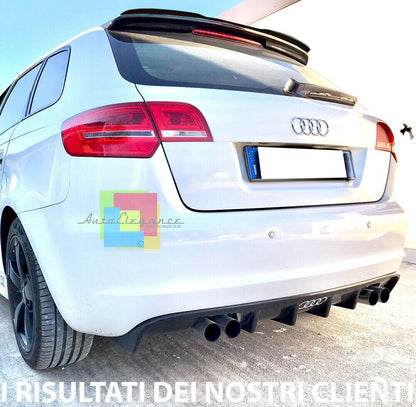 AUDI A3 8P 3 / 5 PORTE ALA AGGIUNTIVA SPOILER TETTO SPORTIVO ABS NERO LUCIDO AUTOELEGANCERICAMBI