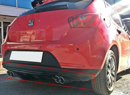 SEAT IBIZA 6J 2008-2016 5 PORTE DIFFUSORE POSTERIORE FR LOOK NERO ABS / PLASTIC