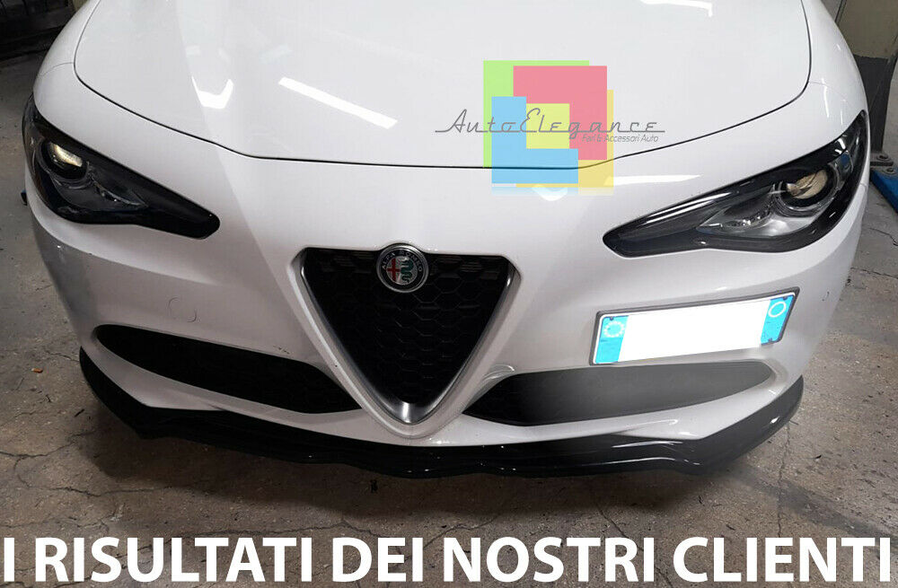 SPLITTER FOR ALFA ROMEO GIULIA BLADE UNDER FRONT BUMPER GLOSSY BLACK 0078
