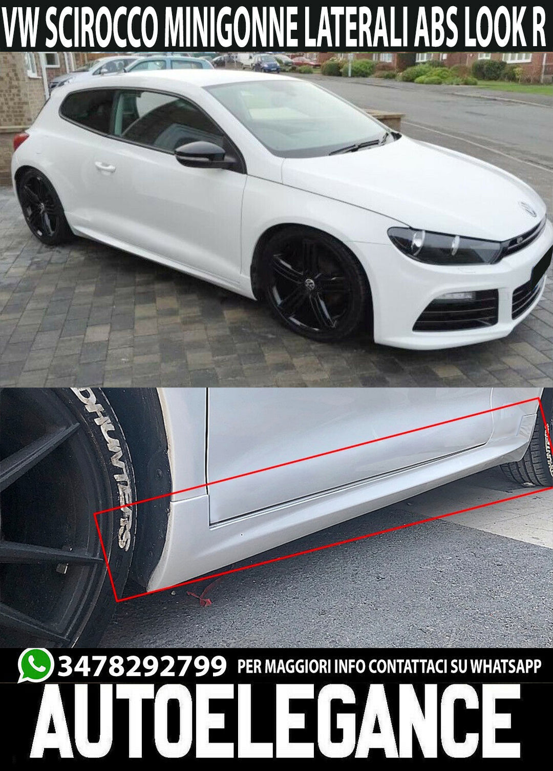 SIDE SKIRTS VW SCIROCCO 2008-2017 DOOR SPOILER ABS R / RLINE
