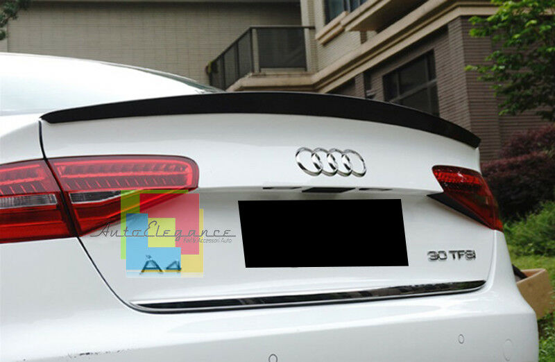 SPOILER LOOK S4 POSTERIORE COFANO AUDI A4 B8 8K BERLINA 08-15 VERNICIATO NERO