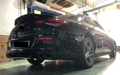 MERCEDES CLA W118 AMG REAR DIFFUSER WITH BLACK STAINLESS STEEL TIPPER A45