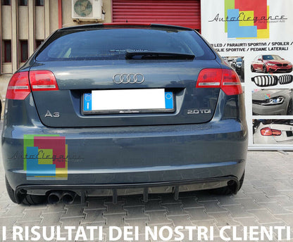 DIFFUSORE POSTERIORE AUDI A3 S3 8P 3 & 5 PORTE 2008-2012 SOTTO PARAURTI RS3 .-1