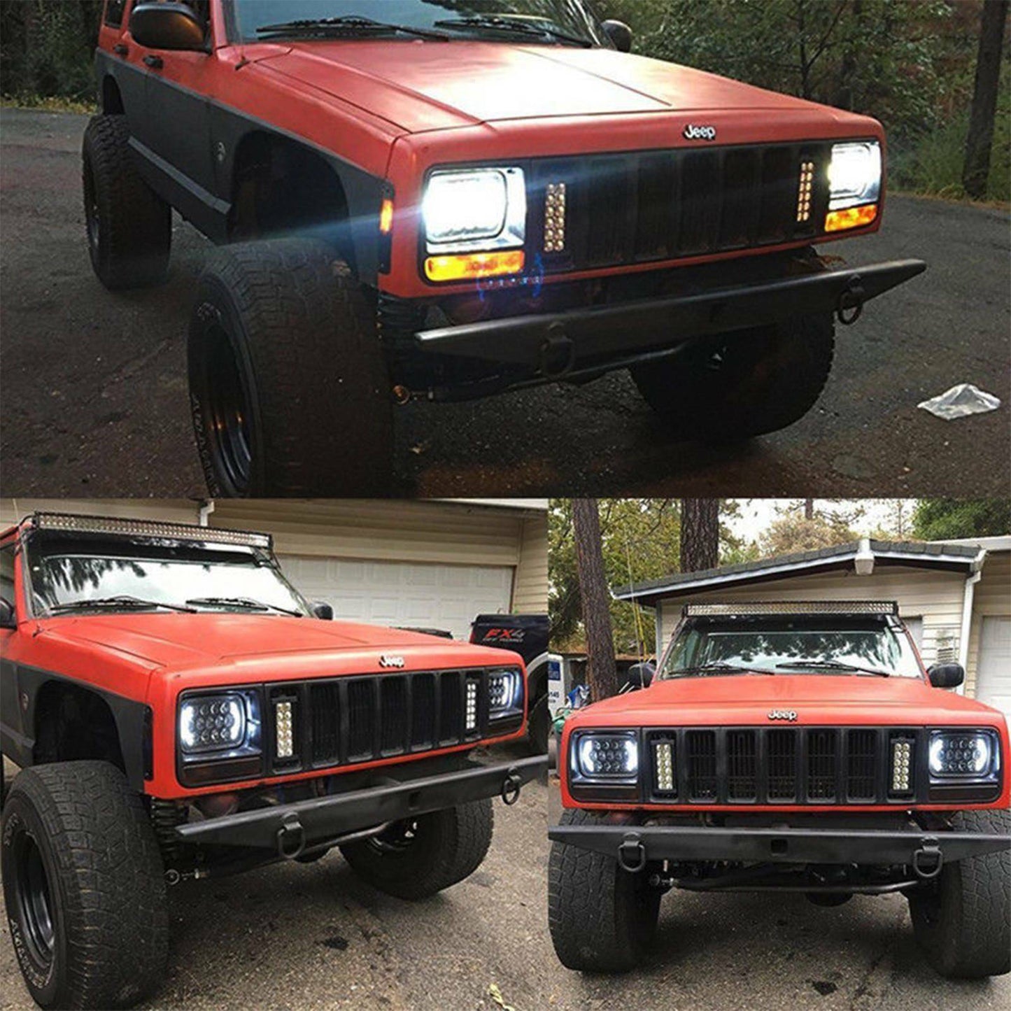 JEEP WRANGLER YJ CHEROKEE XJ NISSAN PATROL Y60 COPPIA FARI FANALI ANTERIORE LED