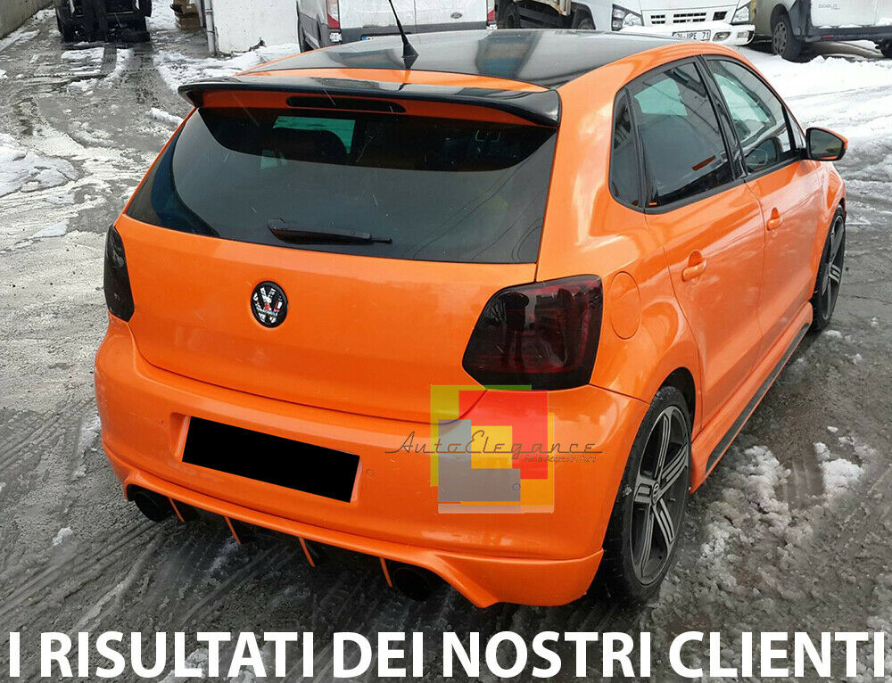 VW POLO 6R SOTTO PARAURTI LOOK DIFFUSORE POSTERIORE R ABS 0045