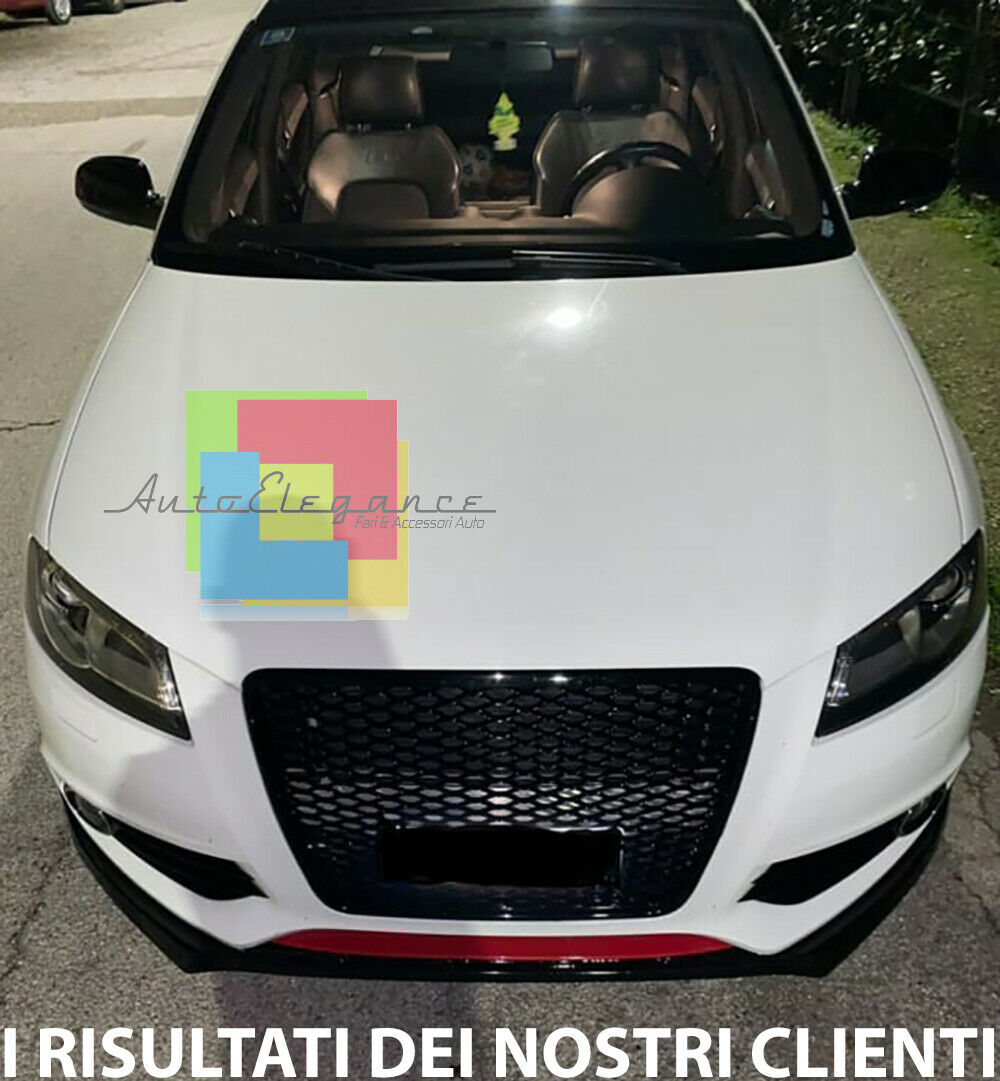 SOTTO PARAURTI ANTERIORE AUDI A3 8P 2008-2012 SPOILER ABS / PLASTIC NERO SPLITTER
