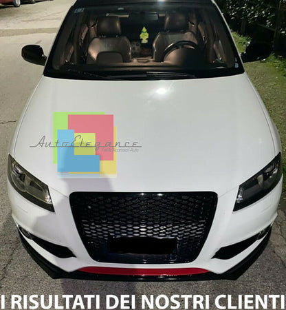 SOTTO PARAURTI ANTERIORE AUDI A3 8P 2008-2012 SPOILER ABS / PLASTIC NERO SPLITTER