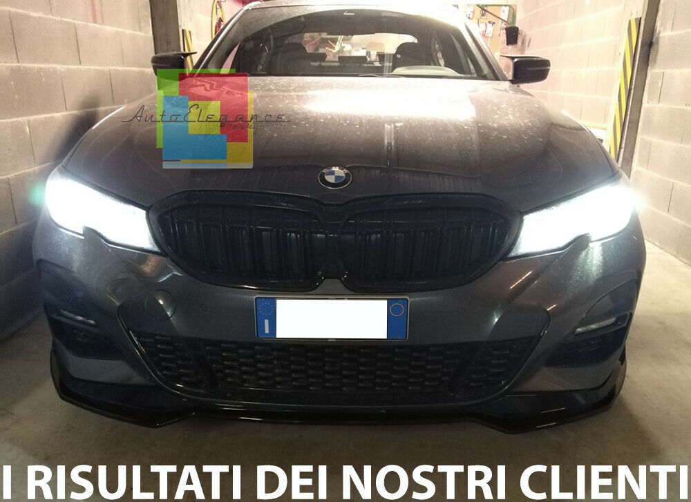 BMW SERIE 3 G20 G21 SPLITTER SOTTO PARAURTI ANTERIORE NERO ABS LAMA M3 LOOK AUTOELEGANCERICAMBI