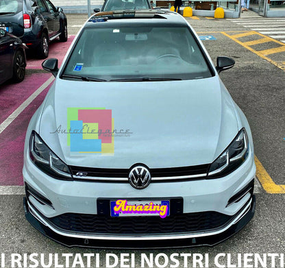 VW GOLF 7.5 R 2017+ FACELIFT SOTTO PARAURTI ANTERIORE LOOK SPLITTER ABS NERO