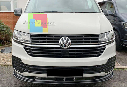 SPLITTER VW TRANSPORTER T6.1 FACELIFT UNDER FRONT BUMPER ABS GLOSSY BLACK BLADE