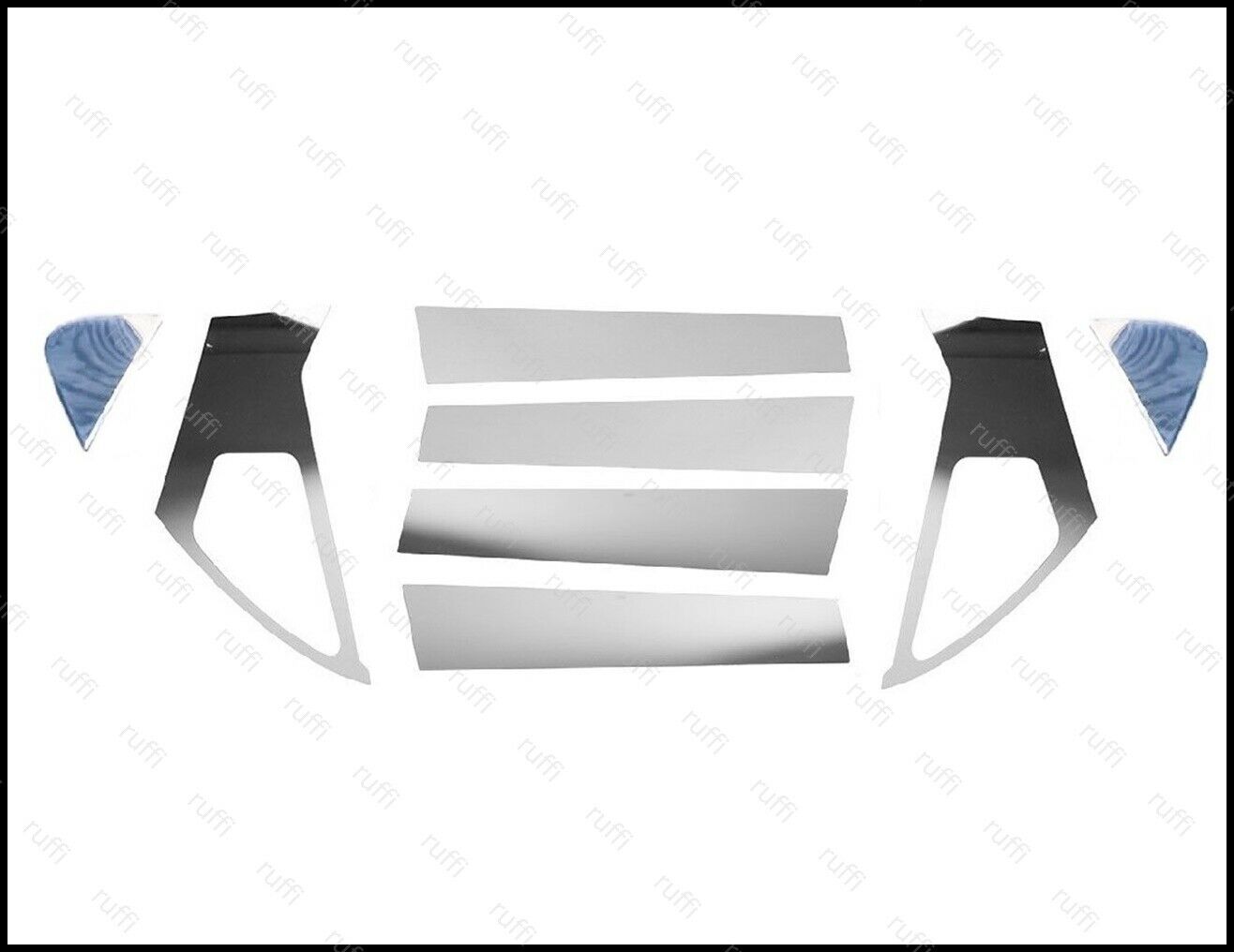 NISSAN JUKE 2010-2017 SET MODANATURE INTERNE FINESTRINI INOX CROMATO ADESIVE