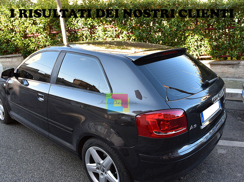 AUDI A3 8P 3 SPOILER POSTERIORE TETTO S3 SLINE NERO LUCIDO 0309 AUTOELEGANCERICAMBI