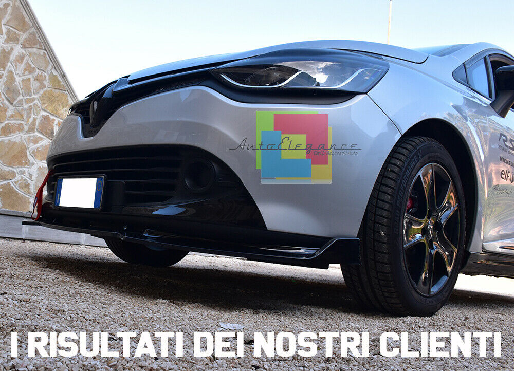 RENAULT CLIO IV 2012- LAMA SOTTO PARAURTI ANTERIORE IN ABS SPLITTER RS NERO