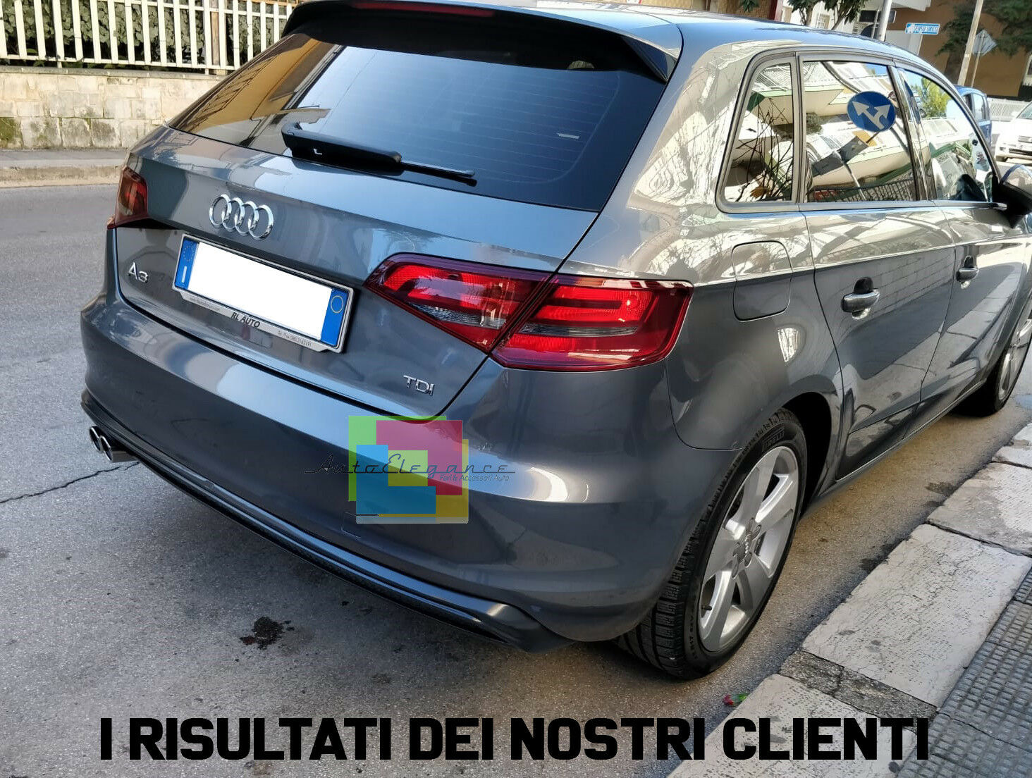 AUDI A3 8V SPORTBACK 2012-2015 SOTTO PARAURTI DIFFUSORE SLINE GRIGIO PLATINO AUTOELEGANCERICAMBI