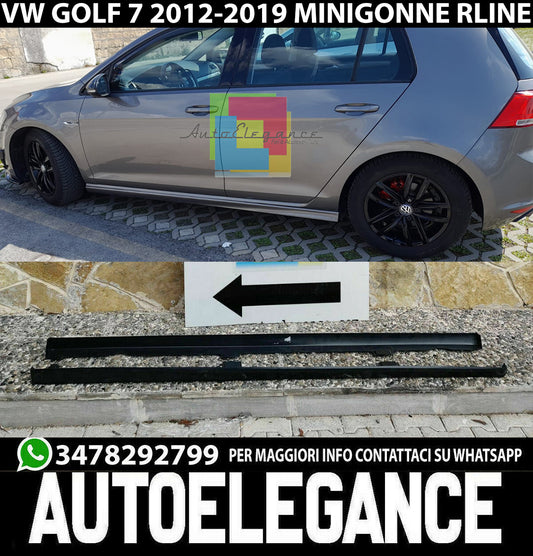 VW GOLF 7 VII 2012-2019 MINIGONNE LATERALI SOTTO PORTA ABS LOOK R RLINE